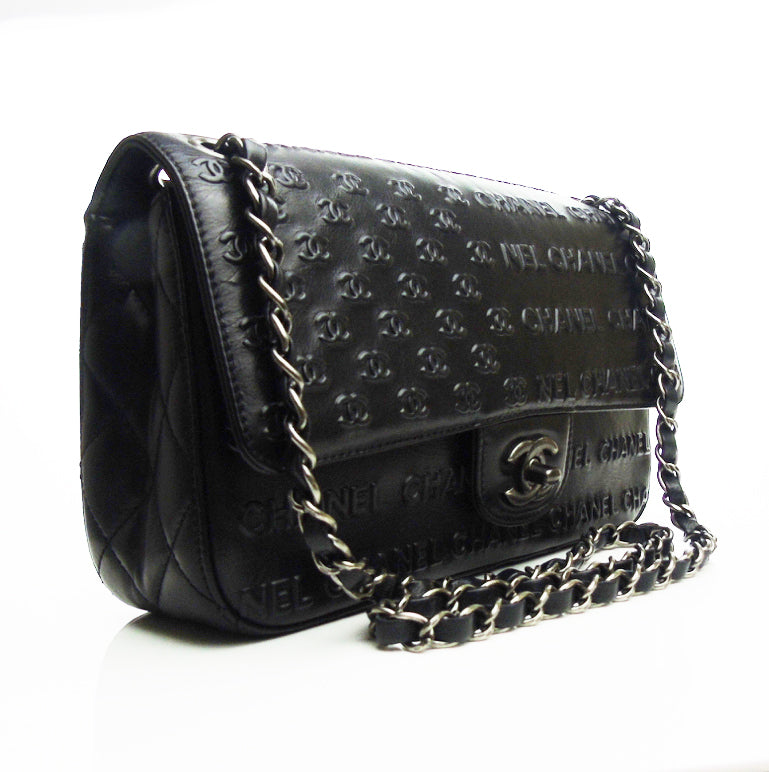 Chanel black medium flap bag paris dallas limited edition