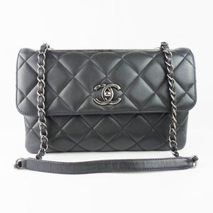 CHANEL trendy CC flap bag anthracite grey