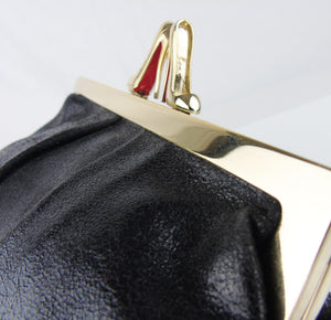 CHRISTIAN LOUBOUTIN Black Sparkle Leather Clutch Bag