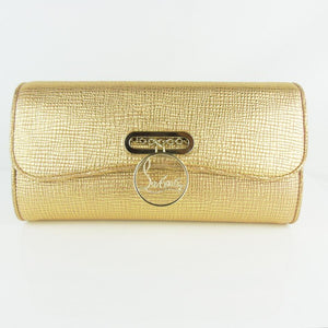 Christian Louboutin Gold Riviera Textured Clutch Bag