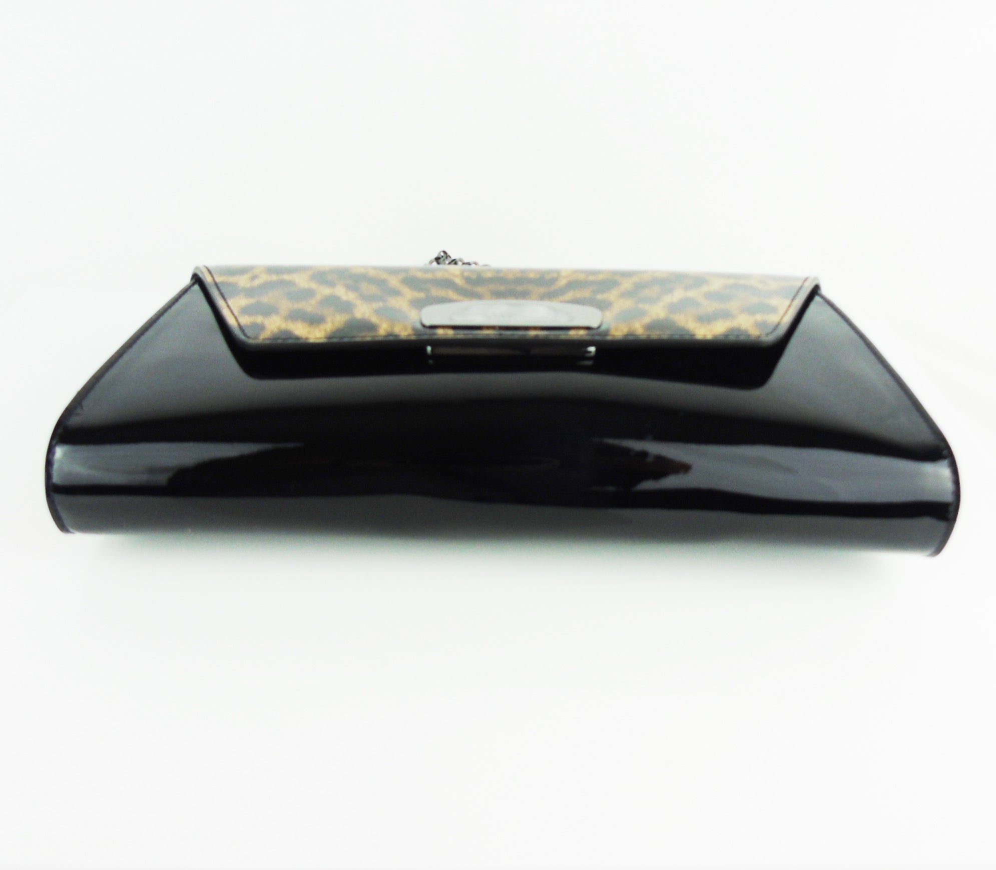 Christian LOUBOUTIN vero dodat clutch black patent leopard leather