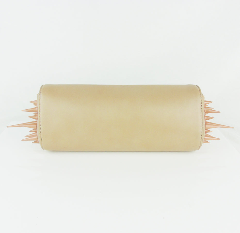 CHRISTIAN LOUBOUTIN Marquise nude leather spike clutch