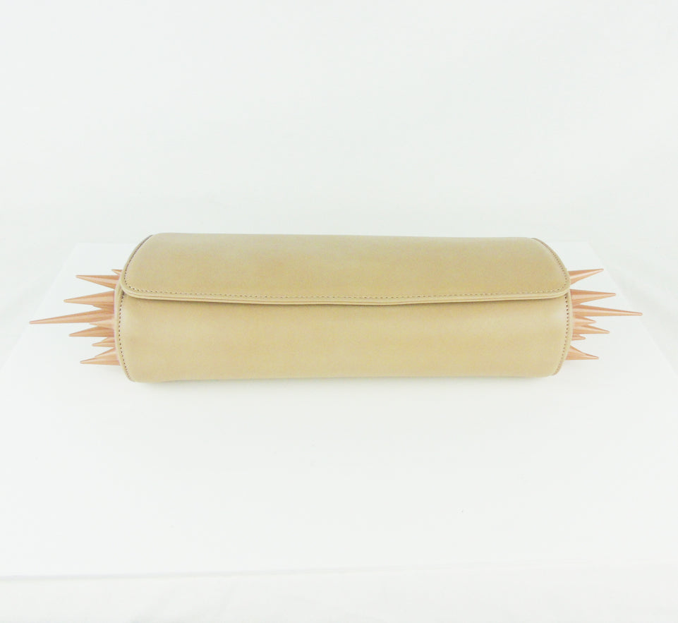 CHRISTIAN LOUBOUTIN Marquise nude leather spike clutch