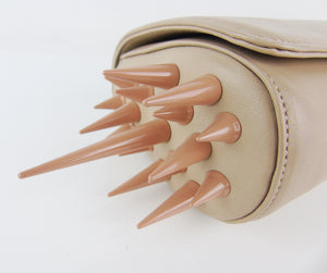 CHRISTIAN LOUBOUTIN Marquise nude leather spike clutch