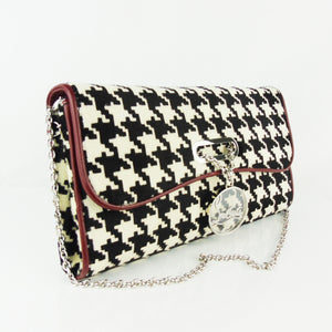 CHRISTIAN LOUBOUTIN    Pony Hair Dogtooth Riviera Clutch