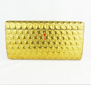 CHRISTIAN LOUBOUTIN Gold Vero Dodat Clutch Bag 'Specchio'