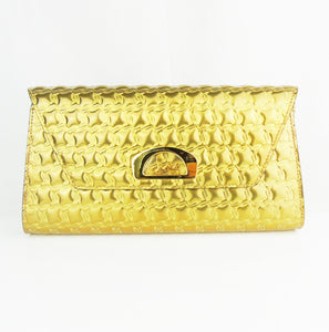 CHRISTIAN LOUBOUTIN Gold Vero Dodat Clutch Bag 'Specchio'