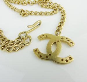 CHANEL double logo gold CC stars chain belt