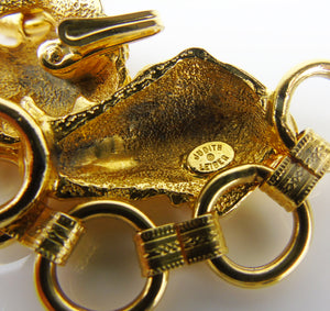 JUDITH LIEBER gold safari chain belt elephant lion rhino