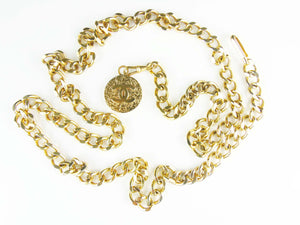 CHANEL vintage CC medallion chain belt 1982