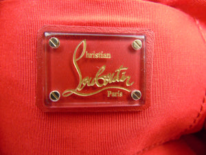 Christian Louboutin  'Loubinight pot pourri' clutch in deep red with signature clasp