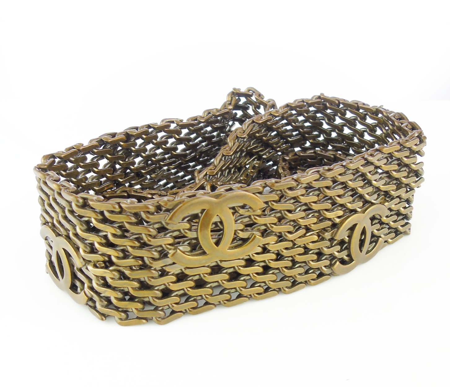 chanel 1997 woven chain belt gold vintage