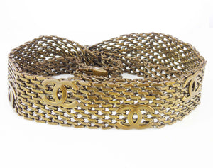 chanel 1997 woven chain belt gold vintage