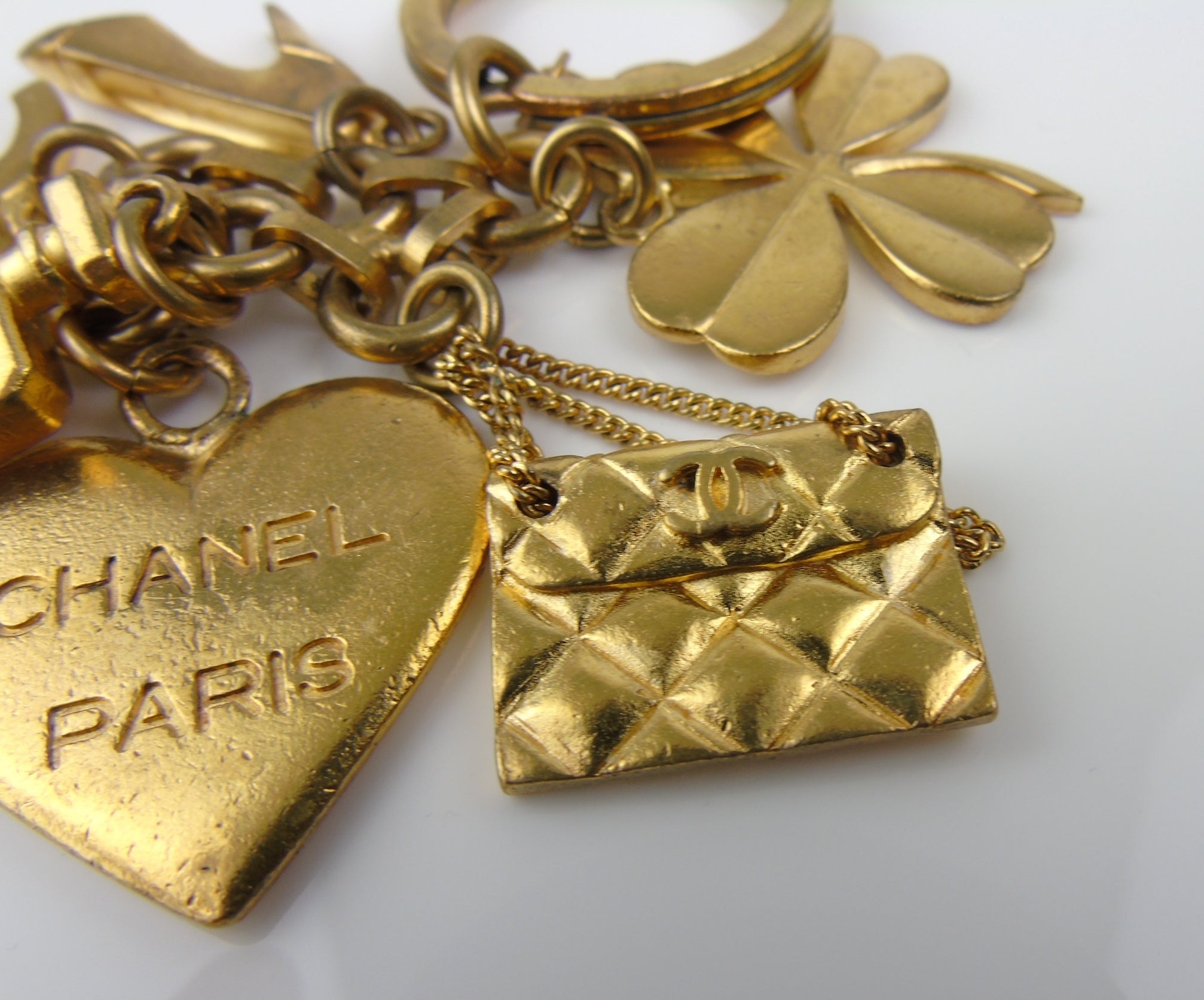 chanel key charms bag gold plated 1995