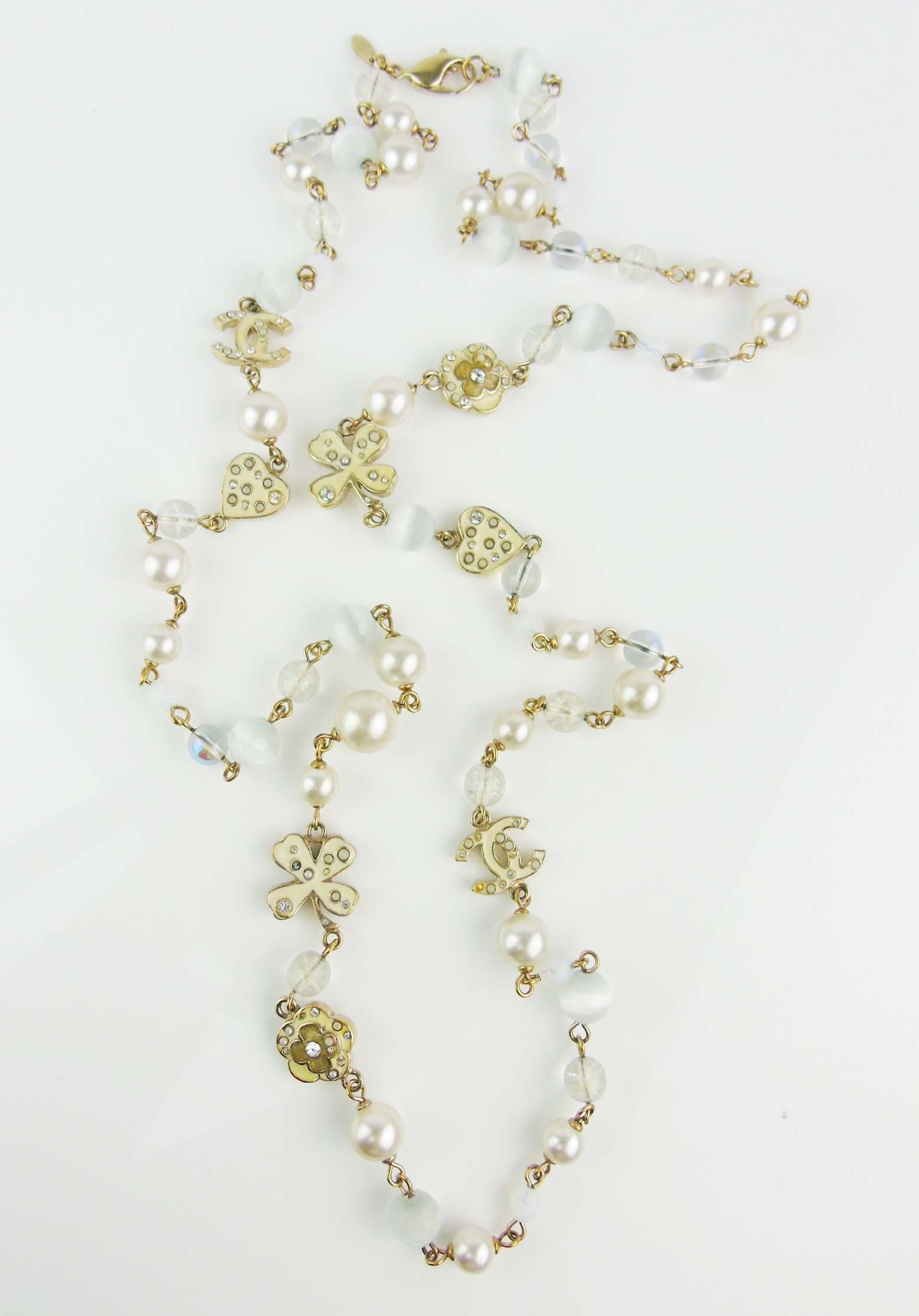 Chanel long pearl charms necklace 2007 