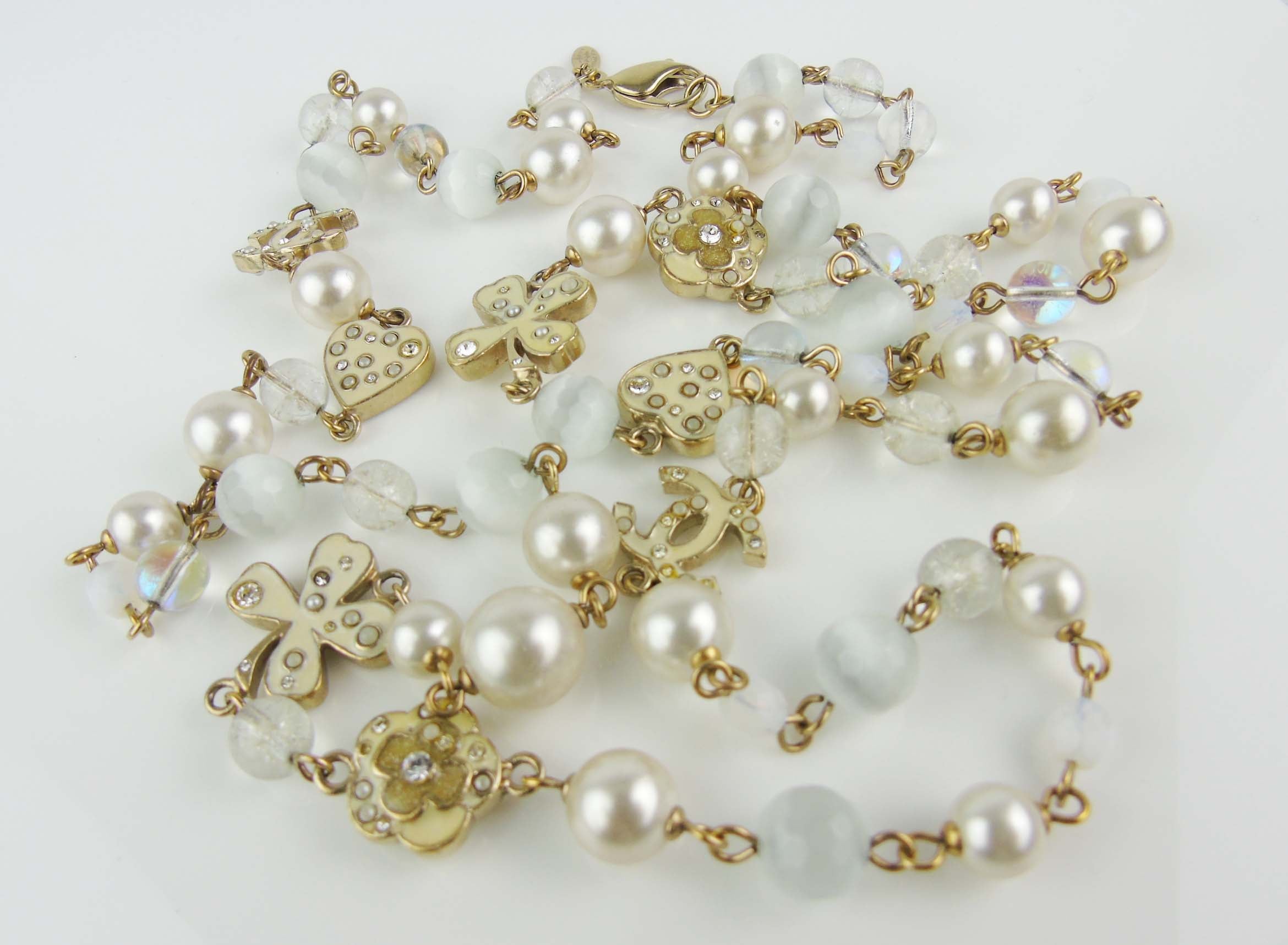 Chanel long pearl charms necklace 2007 