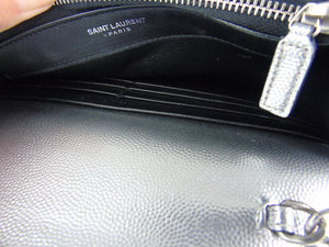 YSL Saint Laurent silver 'Kate' Crossbody Bag