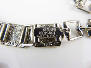 Versace Silver Rhinestoned Chain Belt with Medusa Buckle