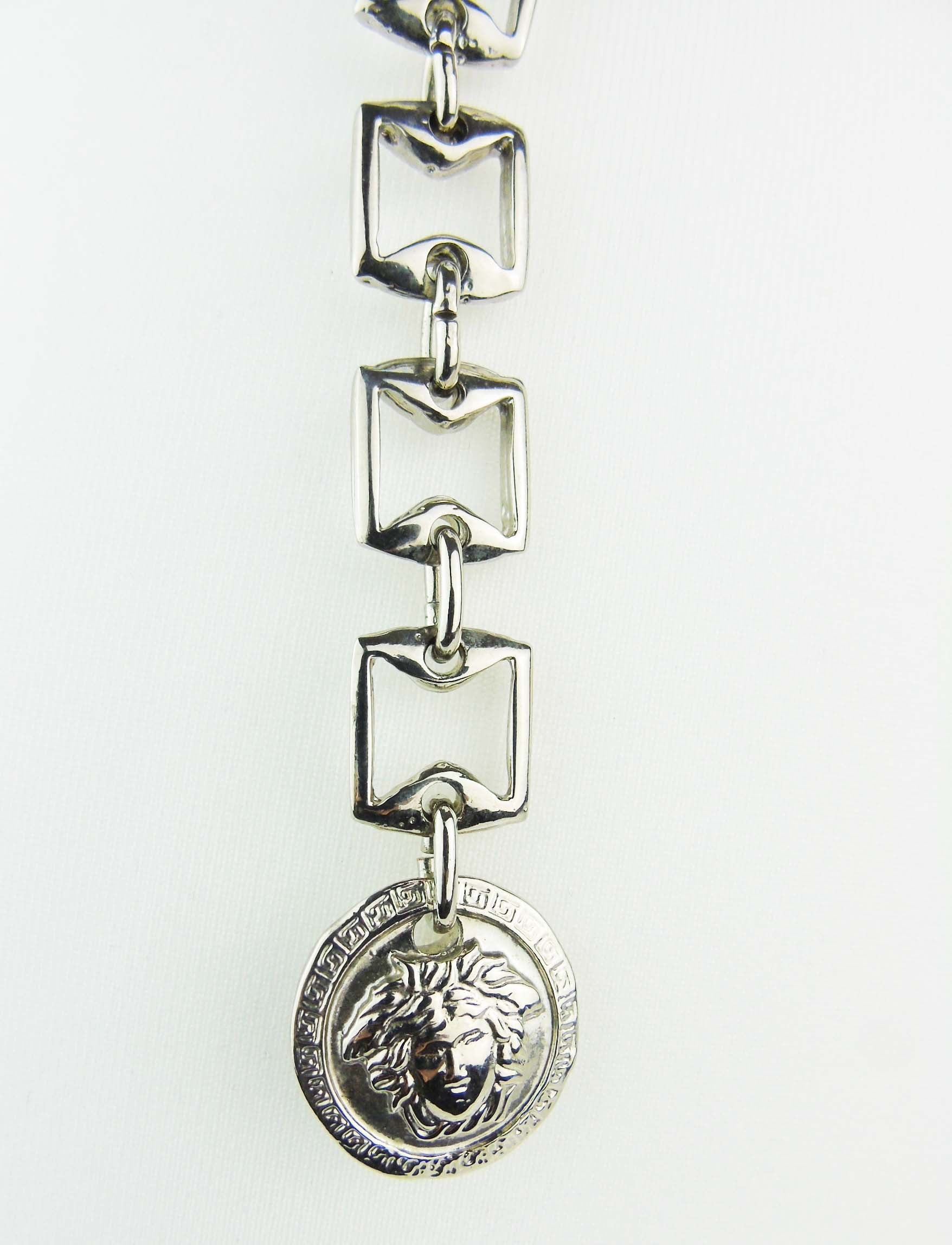 VERSACE silver medusa medallion chain belt