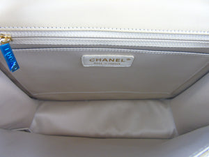 CHANEL classic beige leather flap bag 'Golden Class'