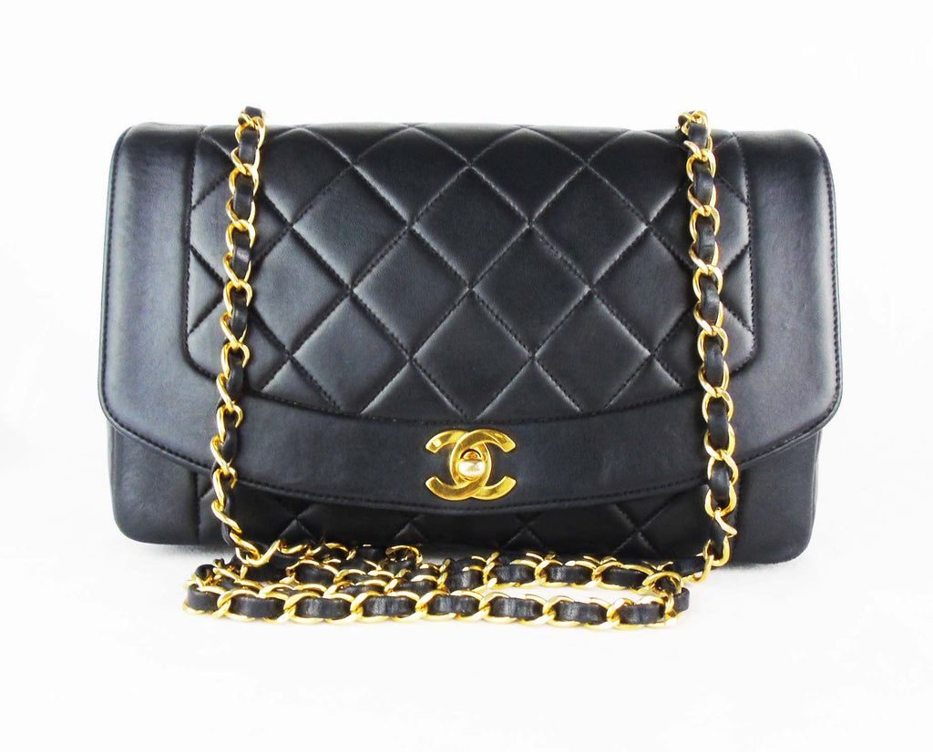 Chanel Diana 25 black flap bag - vintage