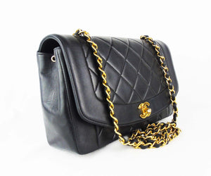 Chanel Diana 25 black flap bag - vintage