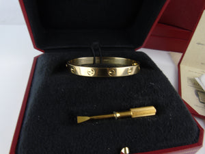 CARTIER Love Bracelet 18ct Yellow Gold size 16