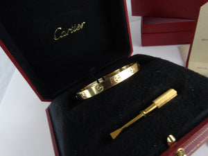 CARTIER Love Bracelet 18ct Yellow Gold size 16