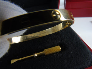 CARTIER Love Bracelet 18ct Yellow Gold size 16