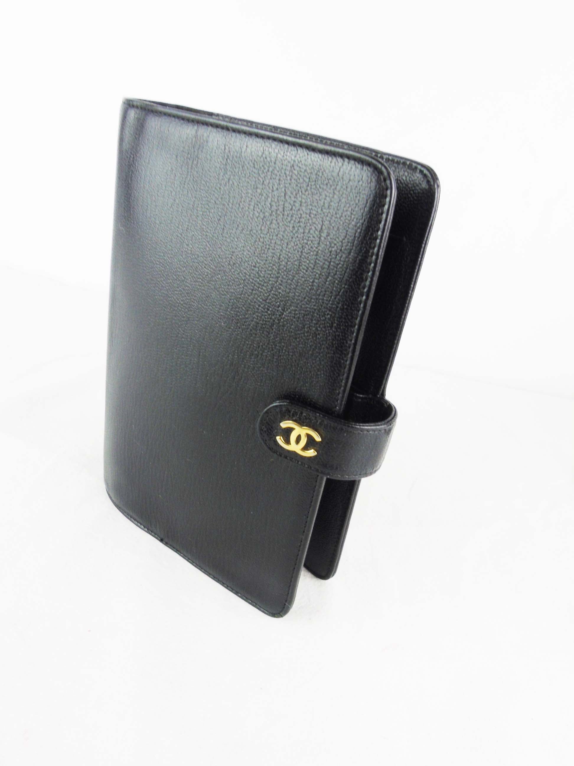 CHANEL Black Leather Agenda Organiser