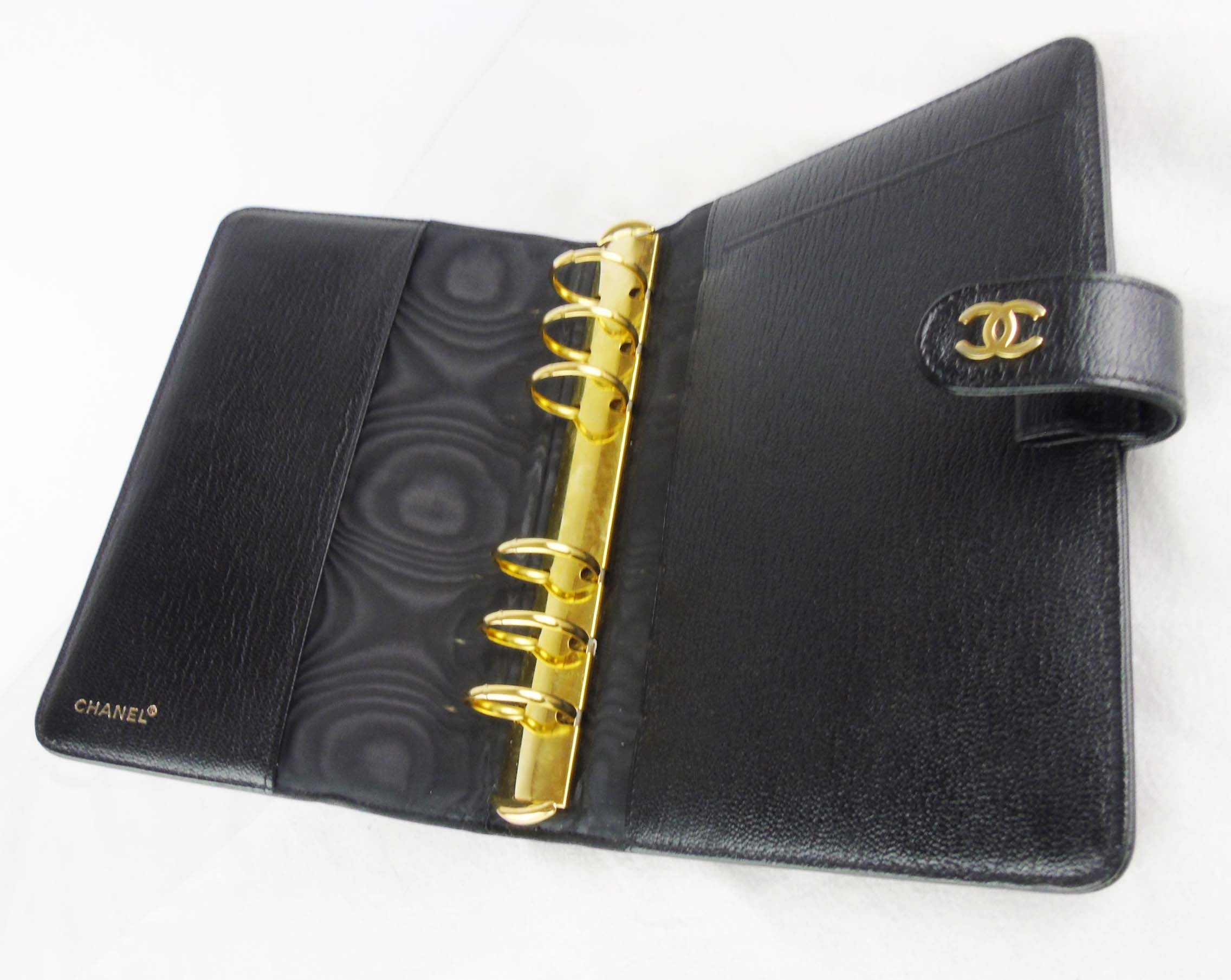 CHANEL Black Leather Agenda Organiser