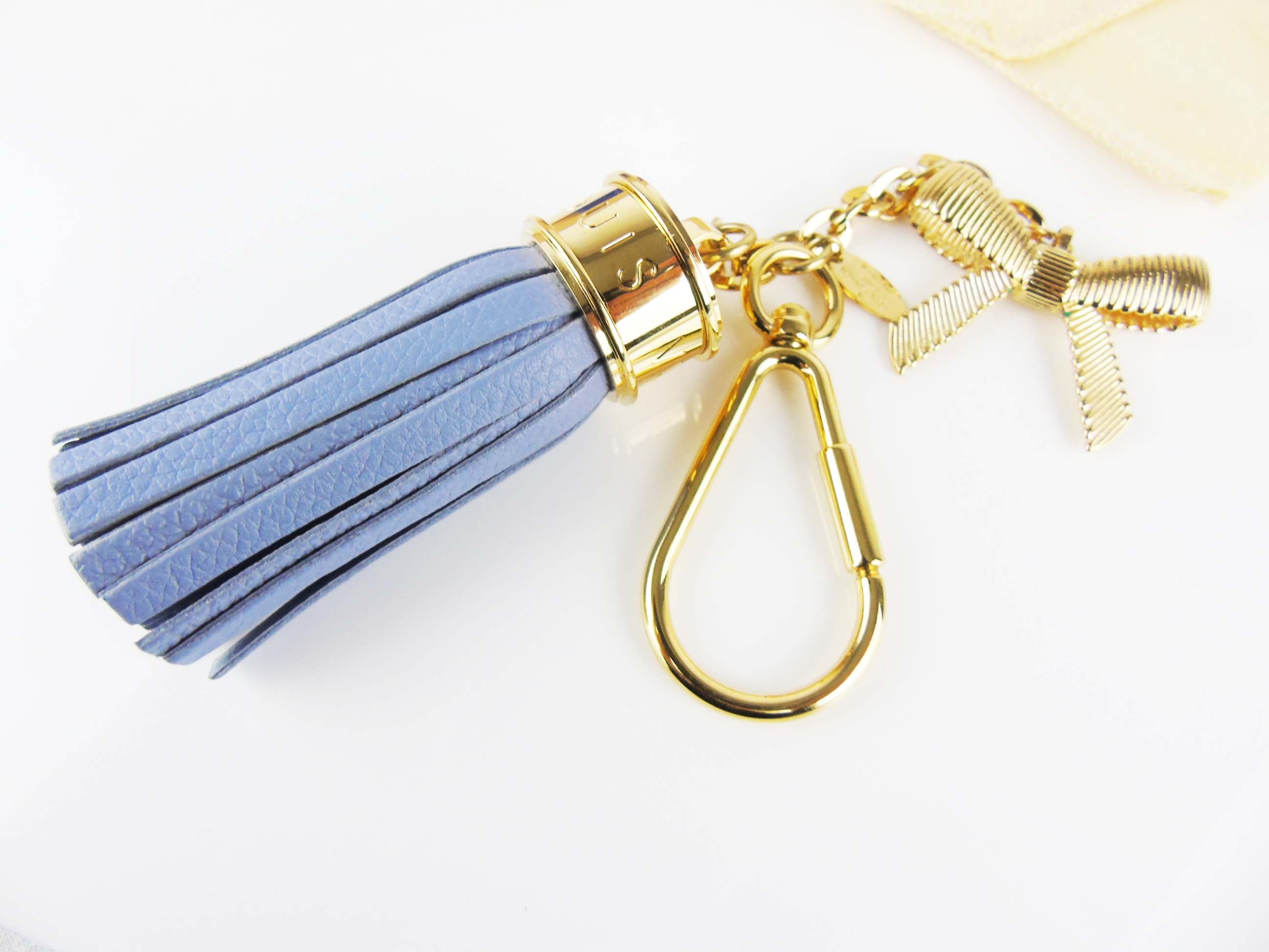 Louis vuitton tassel keyring charm blue