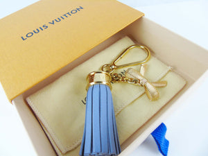 LOUIS VUITTON  bag charm  keyring - Azur blue leather tassel