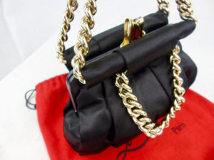 CHRISTIAN LOUBOUTIN Black Satin Evening bag