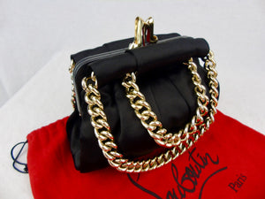 CHRISTIAN LOUBOUTIN Black Satin Evening bag