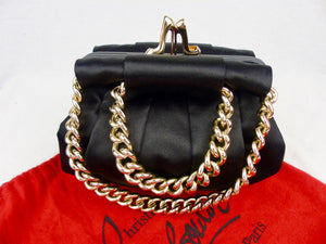 CHRISTIAN LOUBOUTIN Black Satin Evening bag