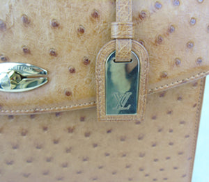 LOUIS VUITTON 'Malsherbes' Limited Edition handbag in tan ostrich leather