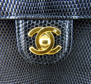 Chanel lizard flap on sale bag